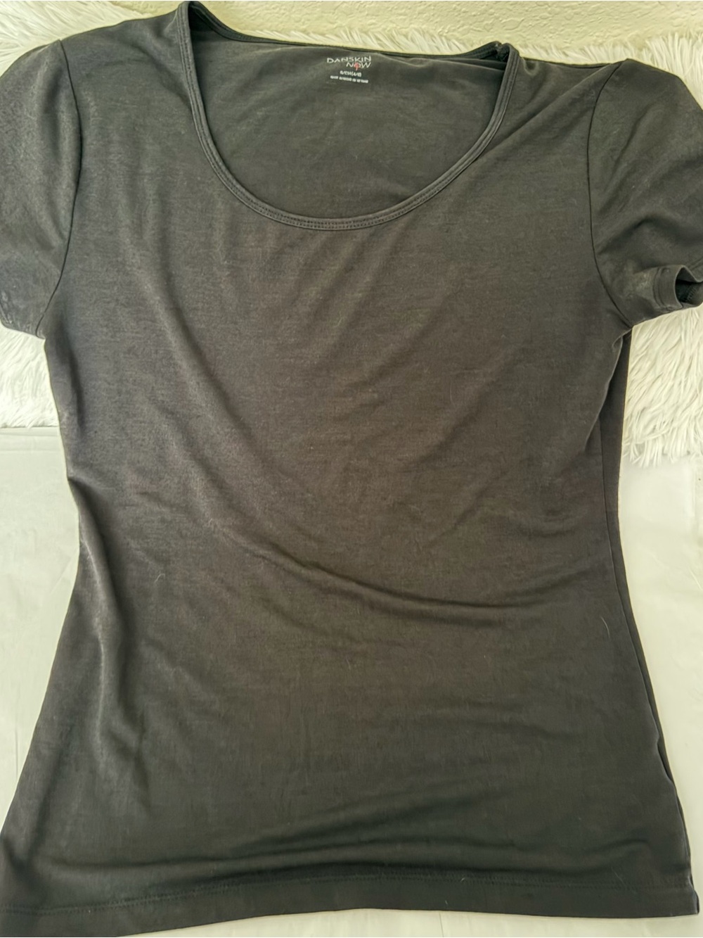 Danskin Now Black Scoop Neck Short Sleeve Tee